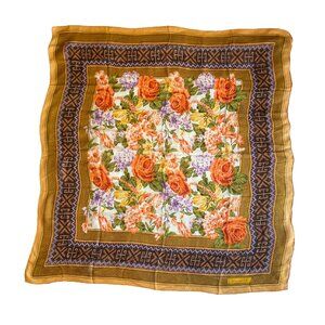 Christian Dior Vintage Floral & Geometric Scarf – 40” Square